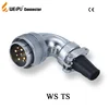 low price Indoor plug socket male female metal angled back shell threaded solder screw crimp termination hot sales connector