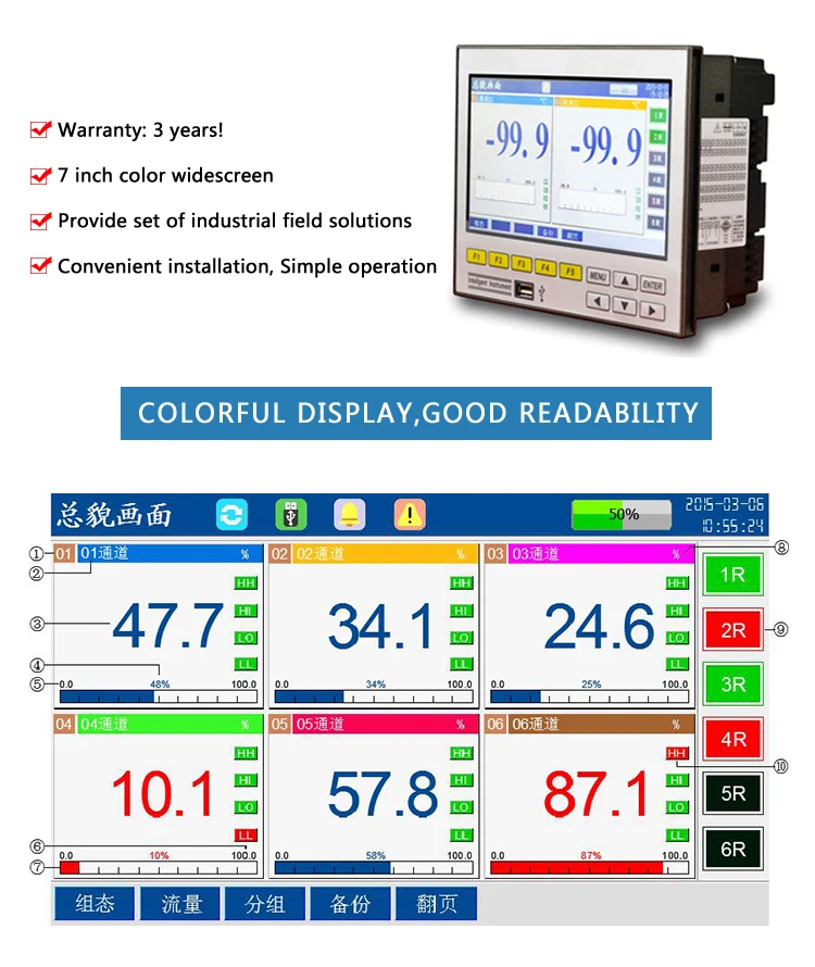 16 Channels Paperless Temperature Chart Data Logger Paperless