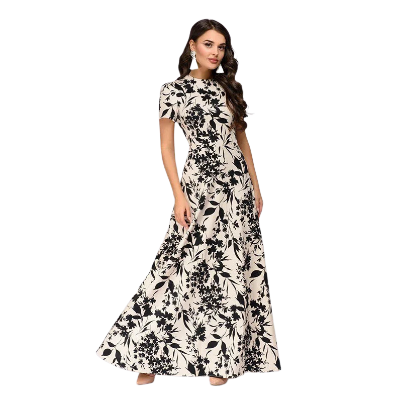 

2019 hot selling new summer elegant bohemian floral printing long women maxi dress
