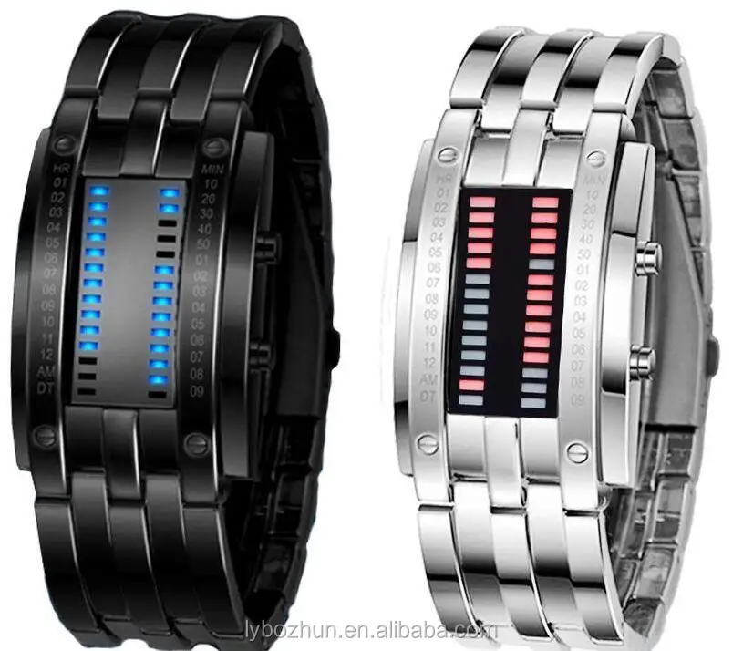 

Wholesale Metal Watch Men Women styles Waterproof 30M LED lava Binary watch