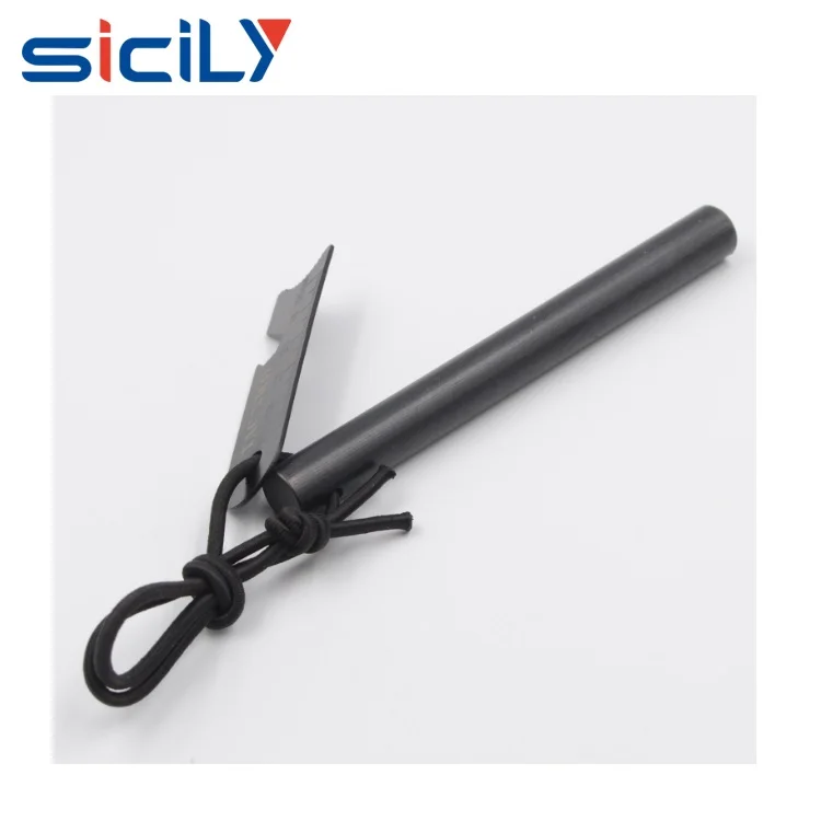 

12.7*127mm Magnesium Ferrocerium Rod Survival Fire Starter For Camping Outdoor, Black