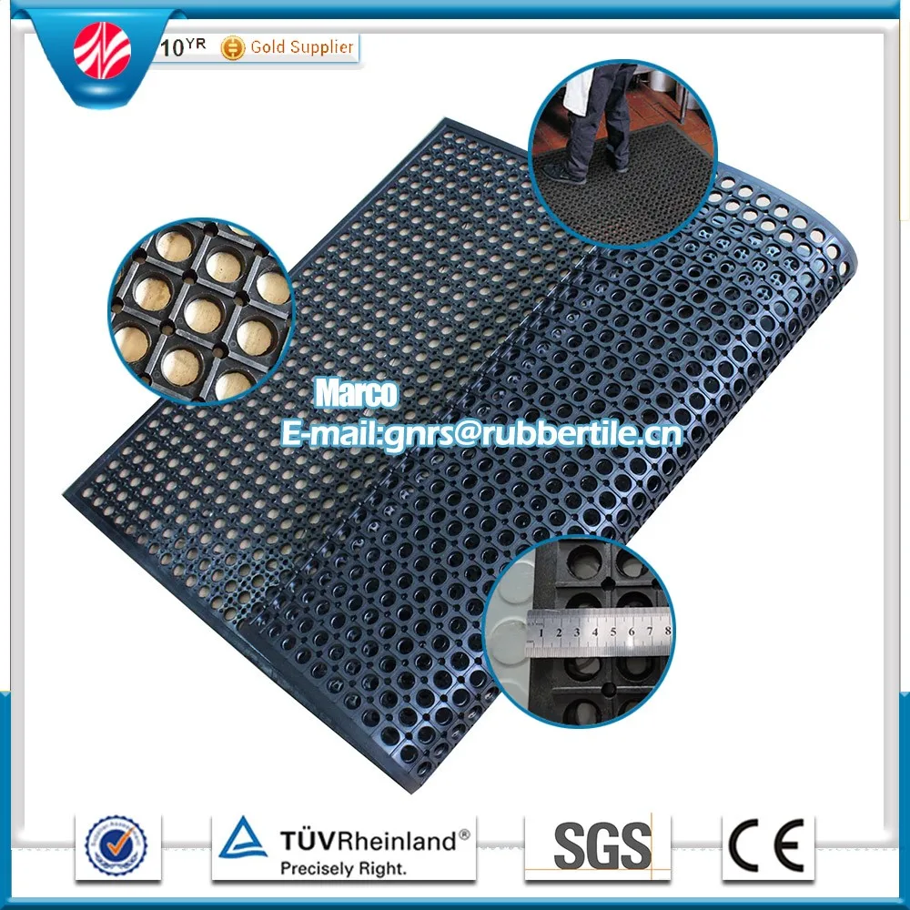 New Star Heavy Duty Black 5'*3' Restaurant Bar Anti Fatigue Rubber