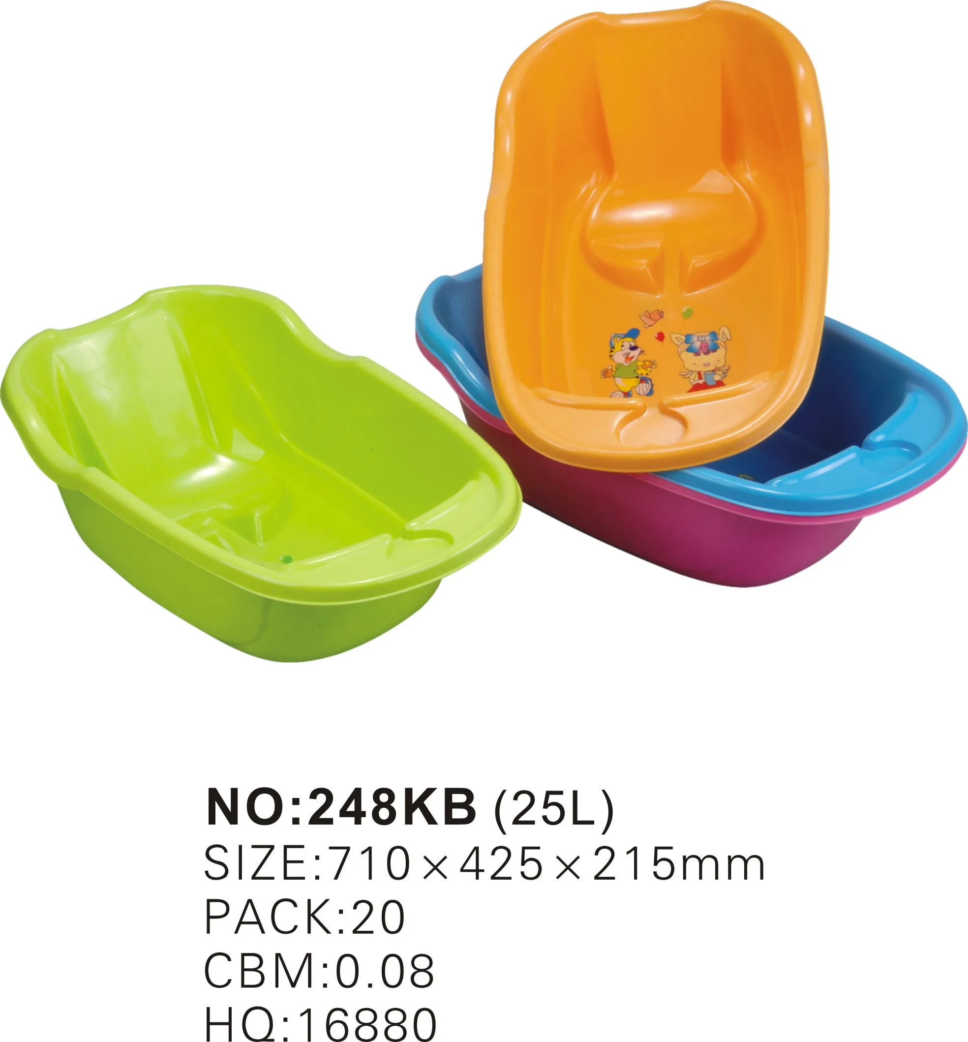 23l Safe Large Plastic Bath Tub Bpa Free Anti Slip Design Plastic Baby