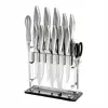 Super Sharp 14 piece Stainless Steel Kitchen Cutlery Knife Block Set with Utility Paring Steak Knives Scissors Sharpener Stand