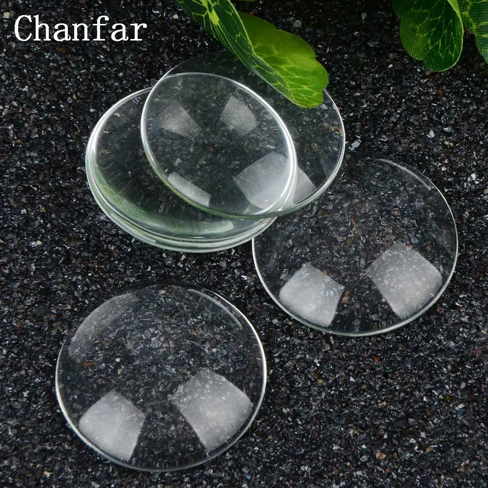 

Chanfar 35mm Round Transparent Clear Glass Cabochon for Pendant Base