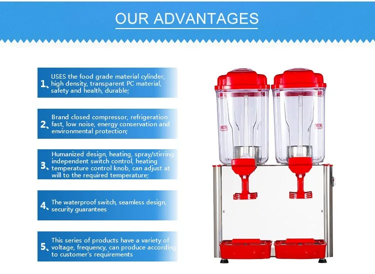 Double Tank 18 Liters Restaurant Commercial Cold And Hot Juicer