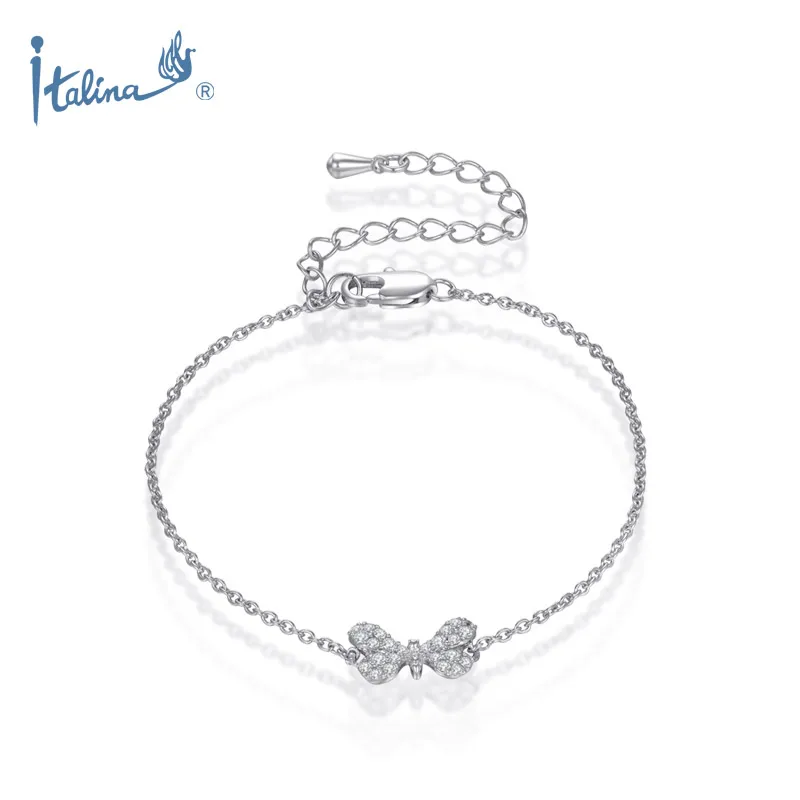 

Fashion Jewelry Wholesale Women Accessories Manufacturer Charm Classic Butterfly Bracelet Cubic Zirconia Rhodium Plating
