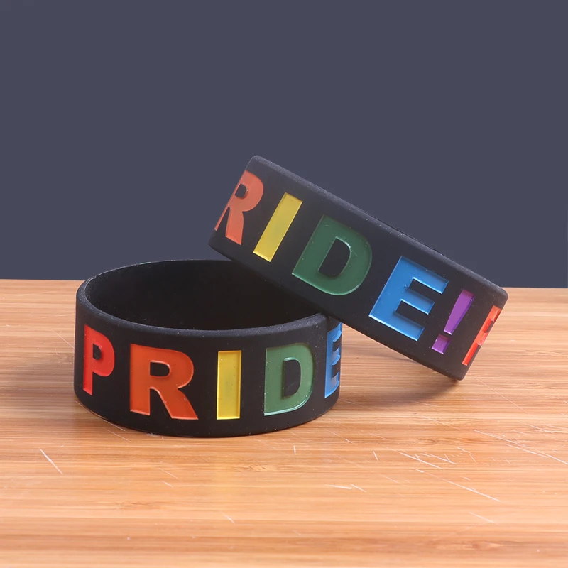 Custom Free Gay Pride Bracelets Rainbow Color Party Products Lgbt