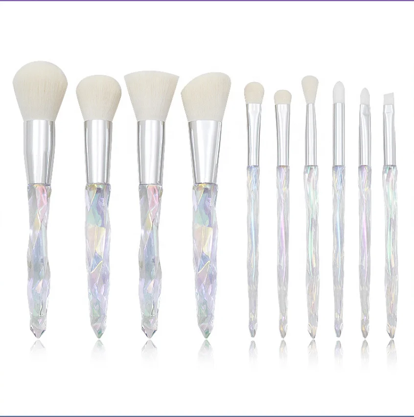 

10pcs wholesale crystal handle makeup brushes