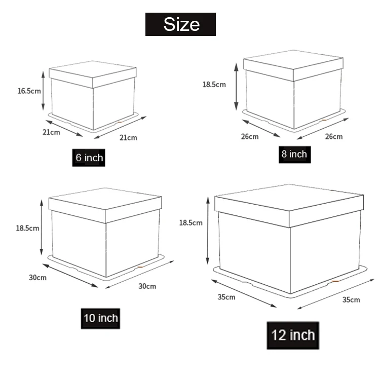 Размеры коробок для торта