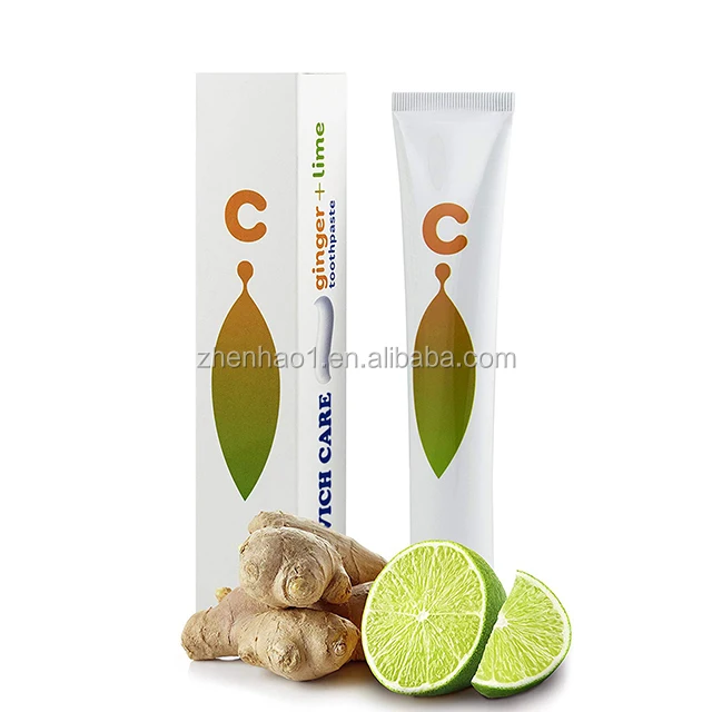 

All natural fluoride free original glycerin herbal yellow gel Vitamin C lime ginger toothpaste