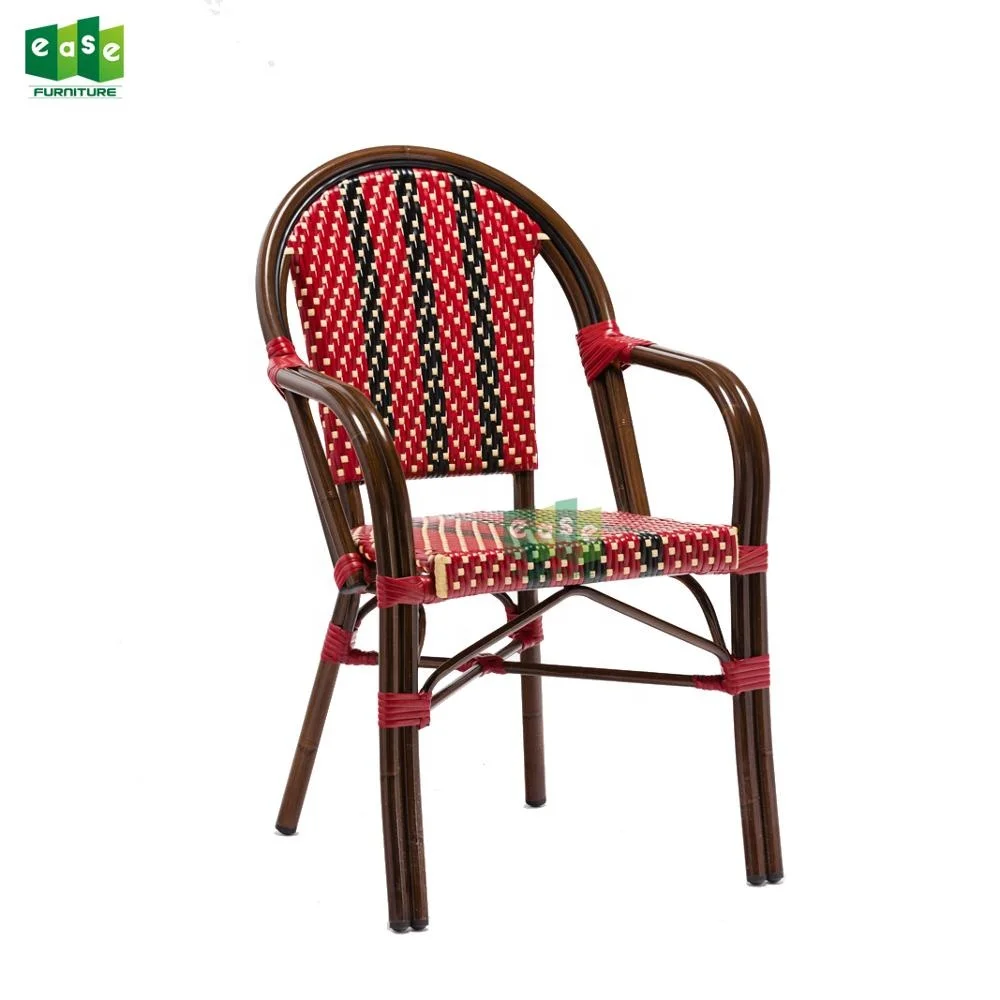 Aluminum Frame Bamboo French Bistro Chairs With Armrest(e200779 Arm