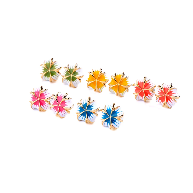 

ed02078d Enamel Colorful Stud Earrings Fashion Earrings Trend 2019, Gold