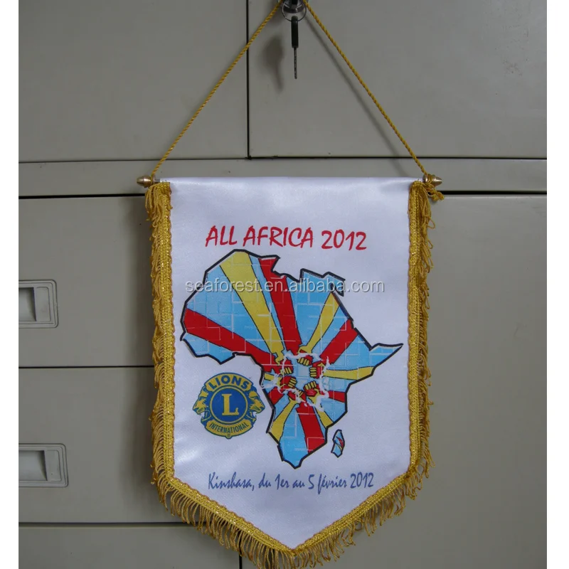 Customized High Quality Sports Satin Hanging Football Club Pennant Flags Buy Football Club