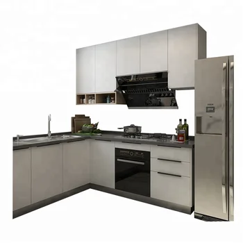 New Style Wooden Kitchen Furniture Design Mdf Modern White Lacquer