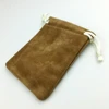 custom Plain flannelette Pouch easy Carry Bag calico drawstring bag