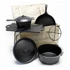 7pcs Cast iron cookware camping sets