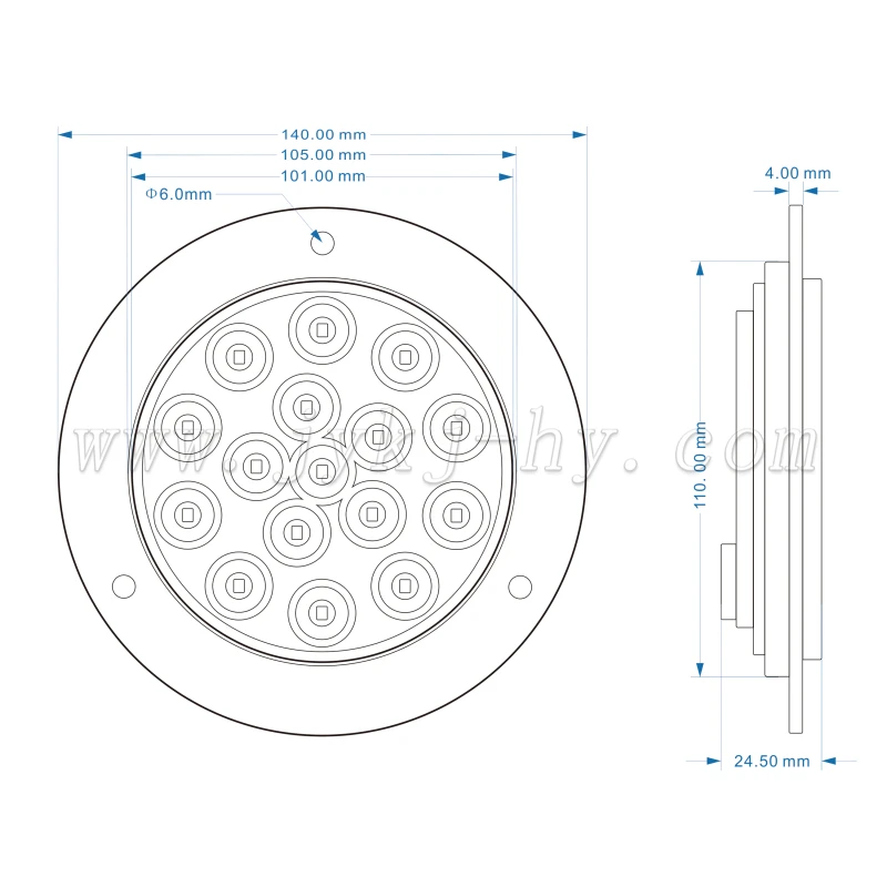 Universal trailer/truck/van round LED tail lamp