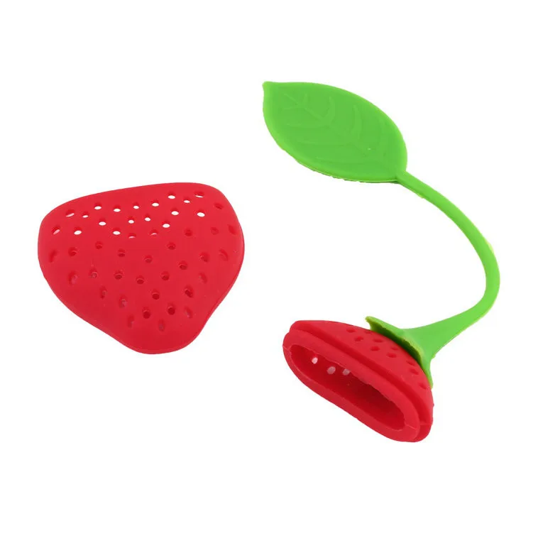 

2Pcs New Fruit Strawberry Shape Silicone Tea Infuser Strainer Herbal Spices Leaf