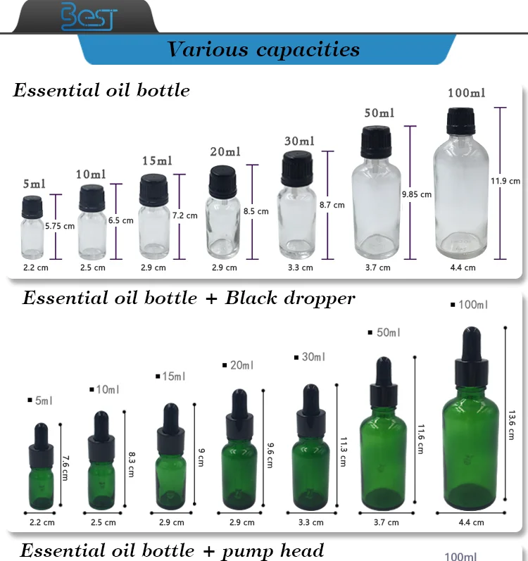 Hair Oil Bottles 15ml 20ml 30ml 50ml Frosted Dropper Glass Bottle 1oz