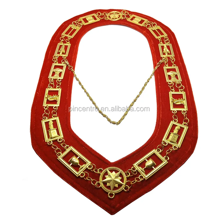 Details about  / Masonic Regalia Master Mason GOLD PLATED Chain Collar BLUE Backing