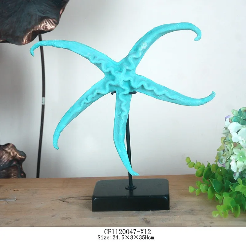 Resin craft starfish marble base for home and wedding decoration manufacture