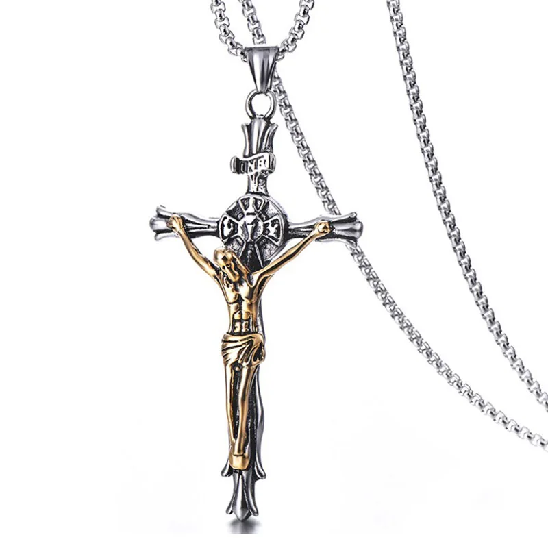 

2019 Wholesale New Arrivals Stainless Steel Customizable Religious Cross Men Jewelry Pendant, Black/gold/rose gold/blue/steel;any color can be customizable