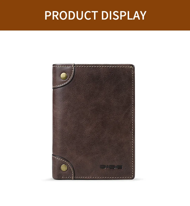 DIDE Waterproof Design Card Holder Genuine Leather Wallet Men Large Capacity Wallet New Design