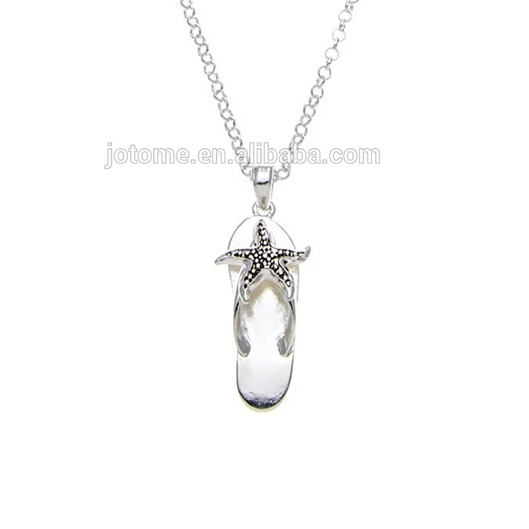 

Silver Lovely Starfish on Flip Flop Pendant Fashion Necklace Pendant