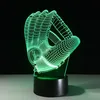 3D Night Light Lamp Acrylic Colorful Mitt Baseball Glove Sports Touch Switch