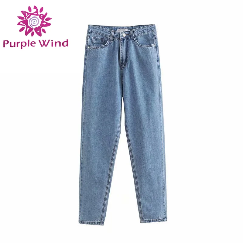 

Fancy street french style high waist no acid wash mom vintage women jeans