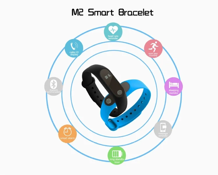 OME customization FDY M2 Smart bracelet IP67 Waterproof Health Fitness sleep monitor Bracelet for Android IOS Phone