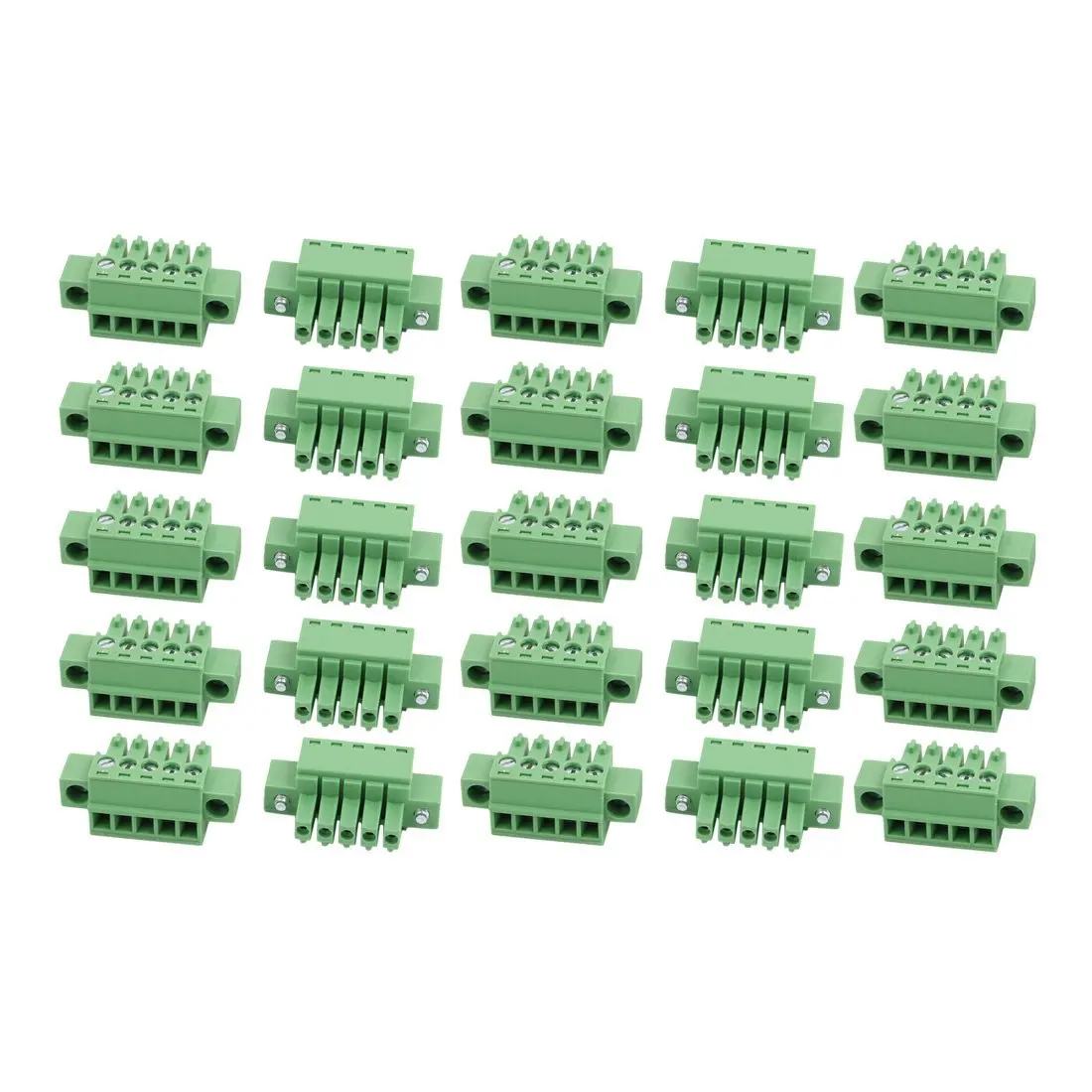uxcell 25Pcs AC300V 8A 3.5mm Pitch 5P Terminal Block Wire Connection for PCB Mounting