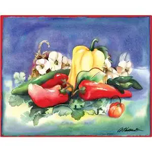 Magic Slice Non-Slip Flexible Cutting Board, Gourmet Size 12" x 15", Pepper Medley by Amy Hautman