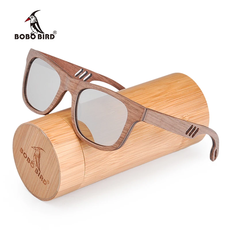 

BOBO BIRD sunglasses Polarized wooden men in wood case wholesale fashion, Picture