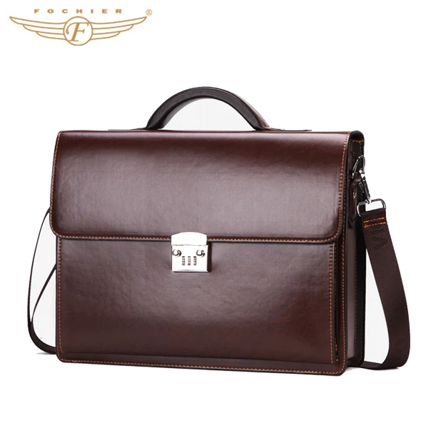 High Quality Pu Business Men Leather Briefcase With Coded Lock - Buy ...