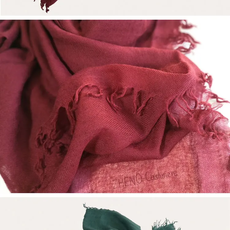 High Quality Italian Women Super Soft Plain  Long 100% Cashmere Kashmiri Pashmina Shawls