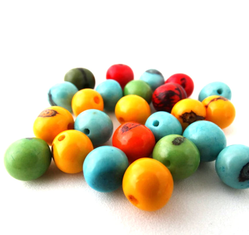

Cheap natural dyed colorful wooden vegetable loose beads from china factory
