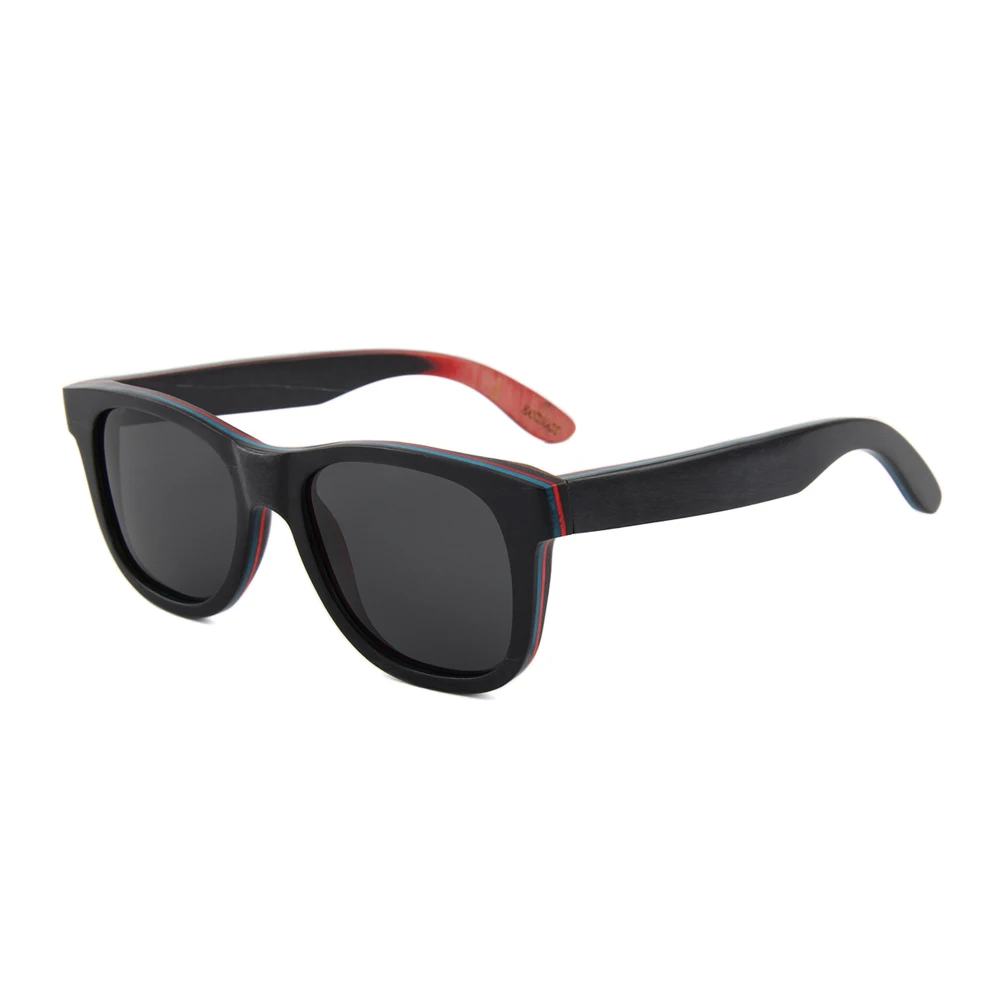 

2018 beach summer glasses skateboard wooden sunglasses, Brown
