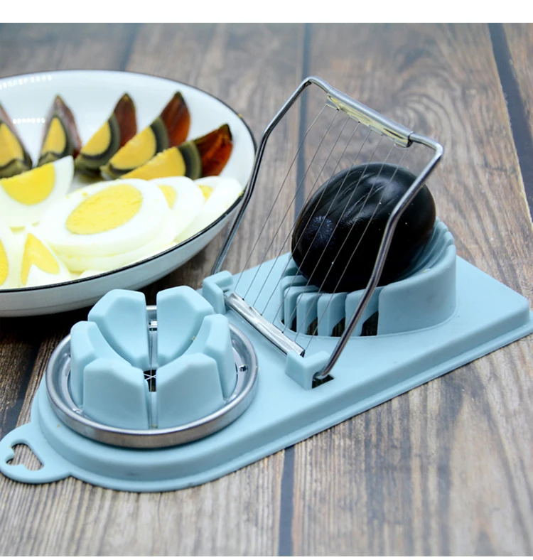 2 In 1plastic Egg Cutter With Stainless Steel Wire Boiled Egg Slicer