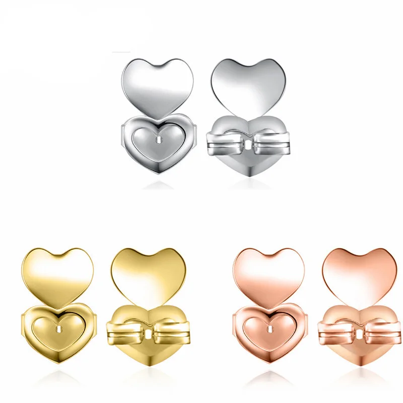 

Magical Bax Three Heart Earring Lifts 2 Pairs of Adjustable Hypoallergenic Earring Holder Fits Earrings Jewelry Accessory, Silver;gold