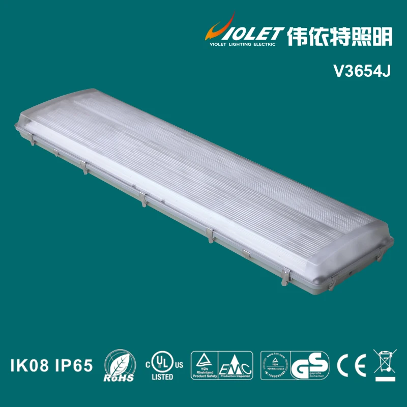 China Product fluorescent lights PC cover tri-proof light fixture
