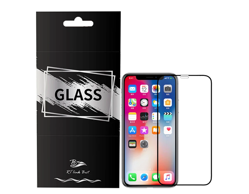 Ruite Mobile Phone Screen Protector Full Cover 2.5d Curved Tempered Glass Film For Iphone X/xs