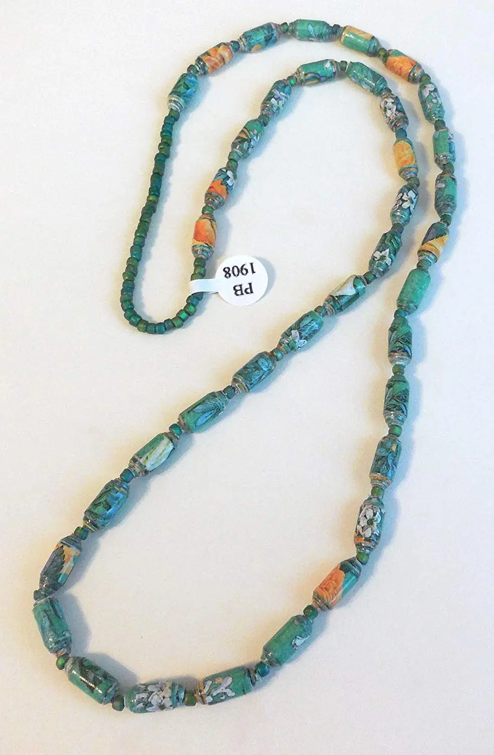 Paper Bead Necklace Handmade PB 1908
