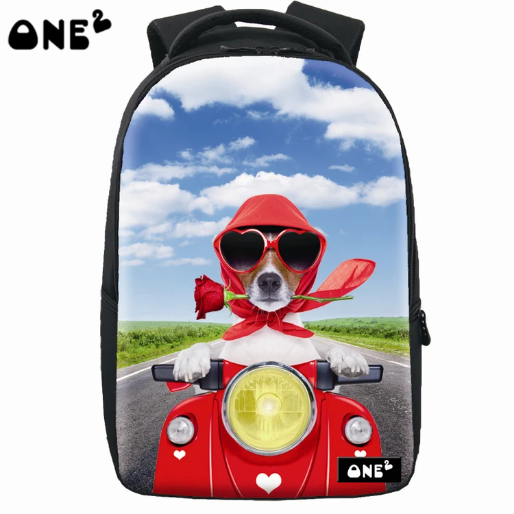 

ONE2 design puppy racing pattern small clear printing laptop backpack, Customized