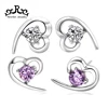 RIE11 Ladies Jewellery Stud Earrings Heart Earring with Cubic Zirconia