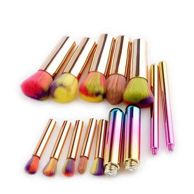 New Arrivals Top Quality Bristles Detachable Gradient Plastic Makeup Brush Set