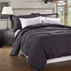 Simple Opulence 100% Linen Stone Washed 3pcs Basic Style Solid Duvet Cover Set