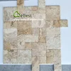 Chiseled Edge Ivory Travertine French Pattern Tile For Pool Paver