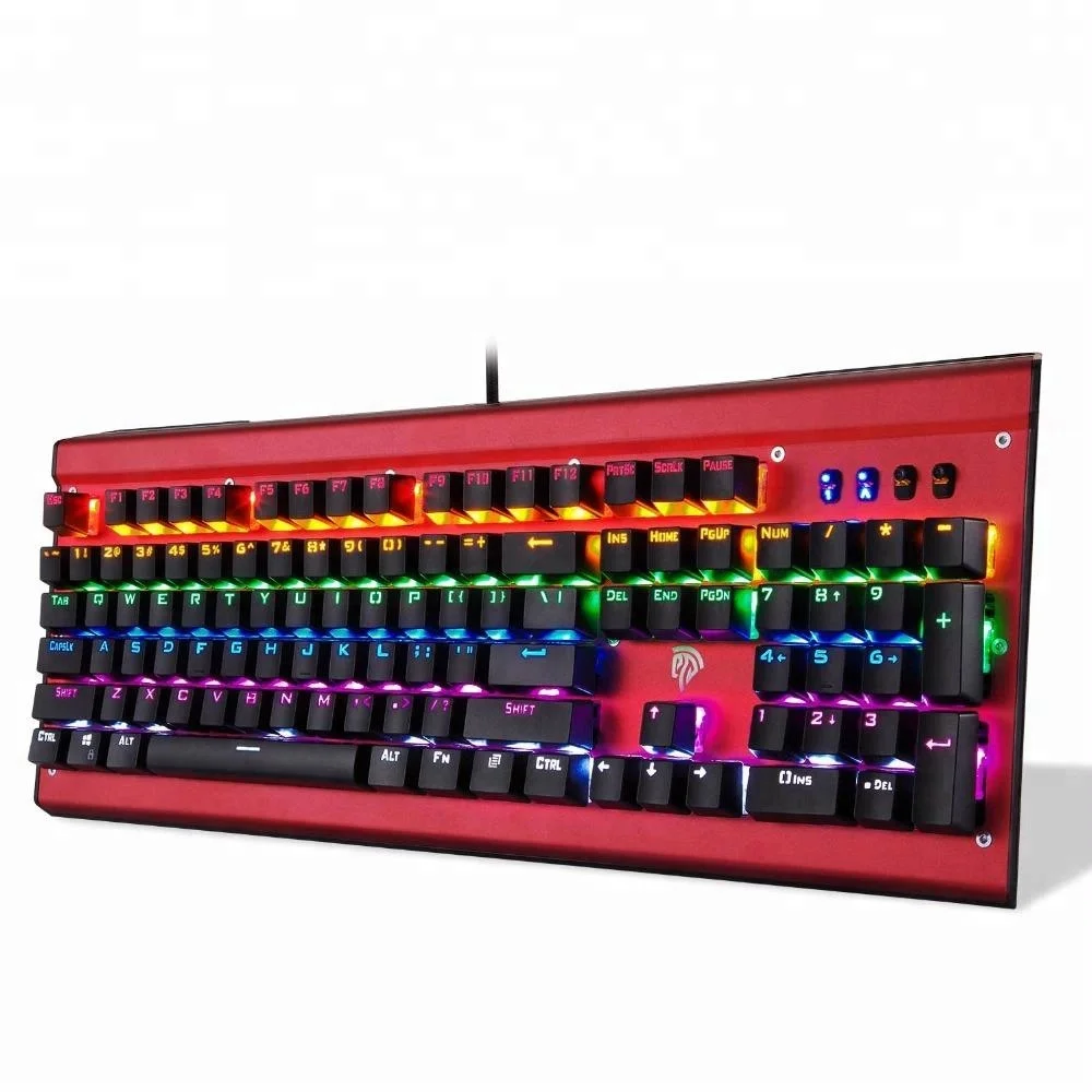 

OEM Cherry Blue Switch Ergonomic USB Backlit RGB Gaming Keyboard Mechanical